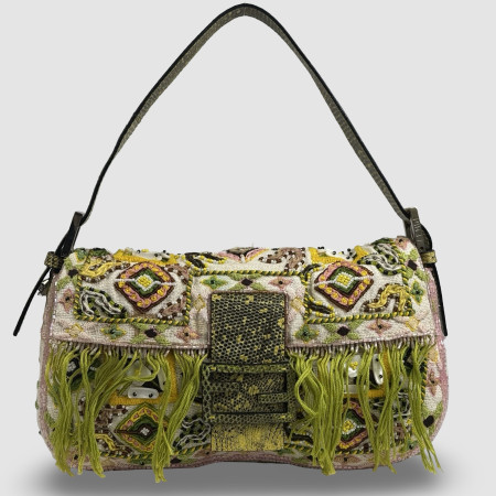 Fendi Baguette Vintage Ricamata Con Frangie