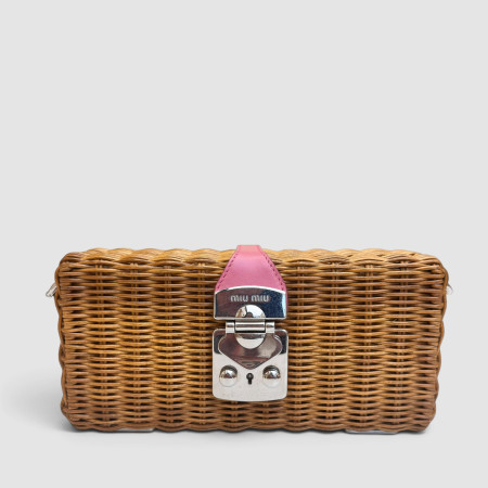 Miu Miu Pink Wicker Box